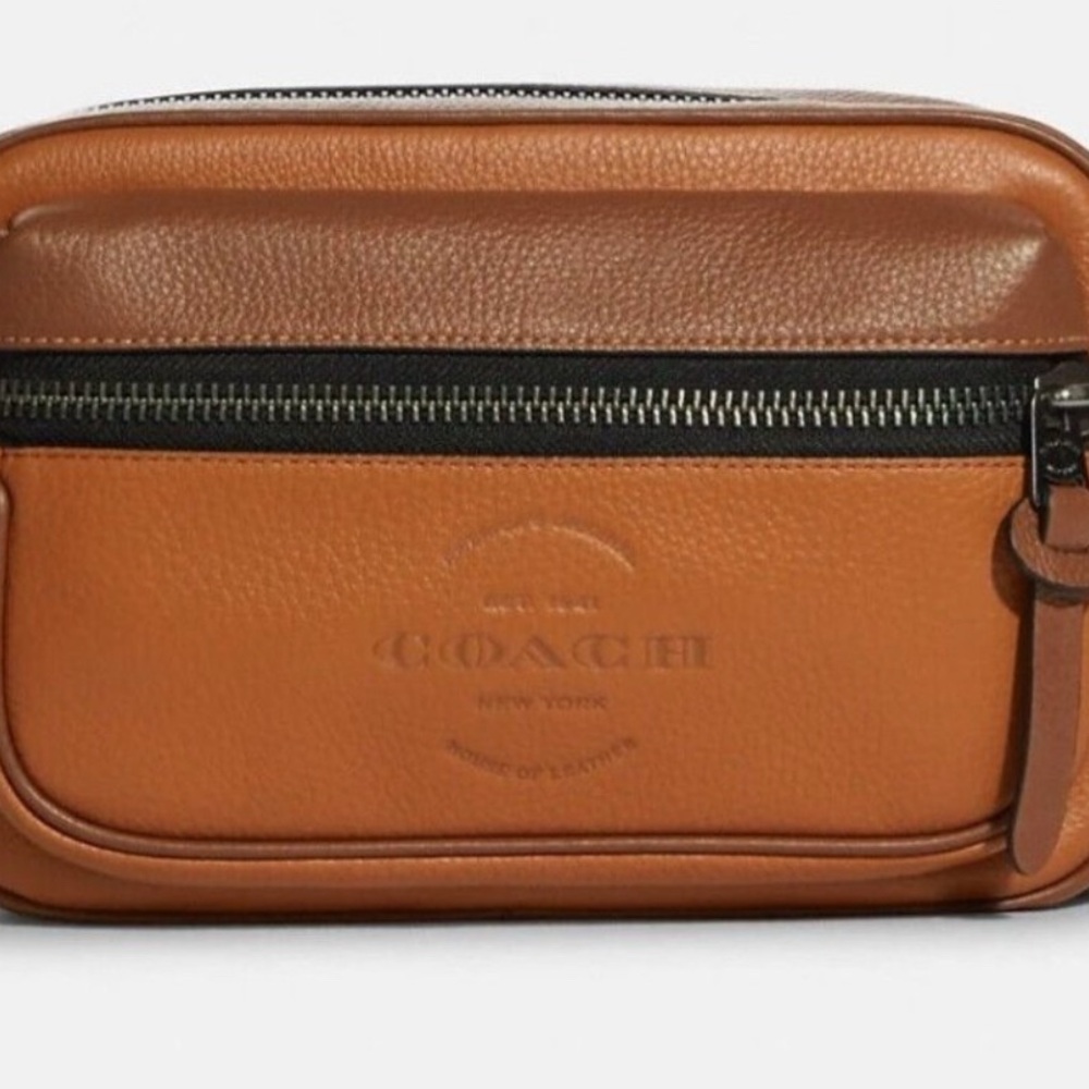 Coach Men's Tan Leather Belt Bag